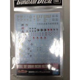 Bandai Gundam Decal No.107 Mobile Suit Gundam UC UNICORN MULTIUSE 1